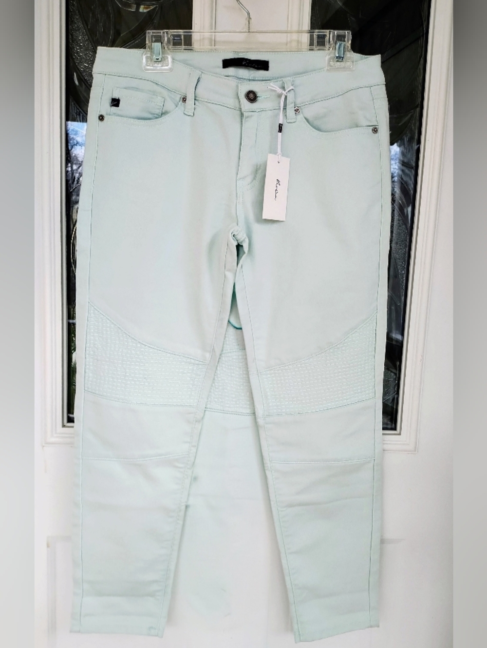 NWT KanCan Mint Green Slim Moto Jeans, Size 9